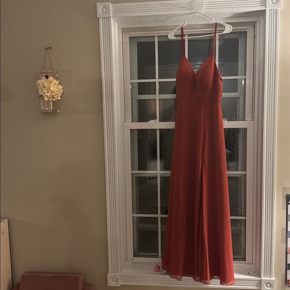 Azazie bridesmaids dress - burnt orange